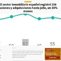 El sector inmobiliario espaol registr 256 fusiones y adquisiciones hasta julio, un 36% menos